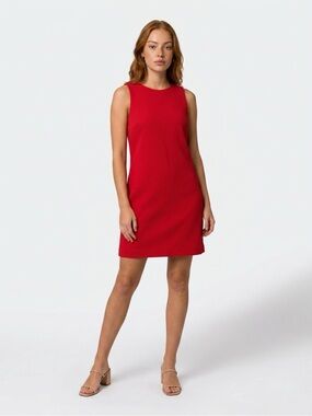 Design  Lab Red Sleeveless Shift Mini Dress